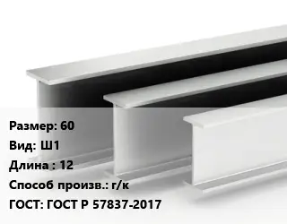 Двутавровая балка 60 Ш1 L=12 г/к ГОСТ: ГОСТ Р 57837-2017